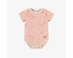 Pink patterned bodysuit in...