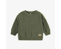 Green knitted sweater with a cashmere imitation, newborn