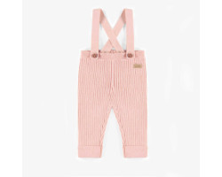 Pink knitted pants with straps in cashmere imitation, newborn