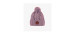 Purple knitted toque with a pompom, baby