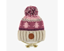 Pink patterned knit toque, baby