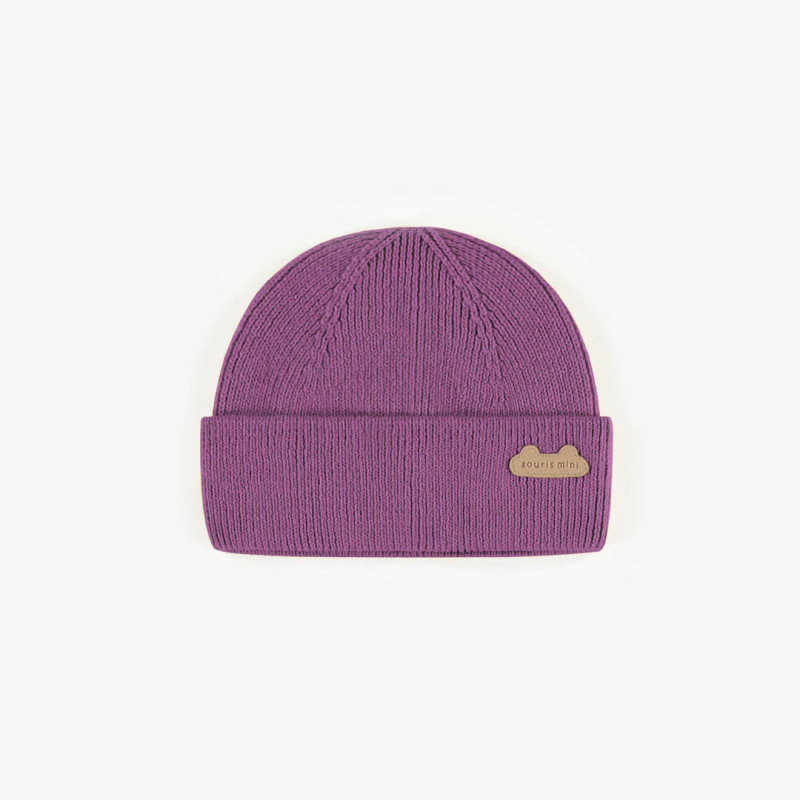 Purple knitted toque, newborn