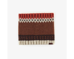 Brown patterned neck warmer in knit, baby