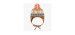 Orange-brown patterned toque with pompom in fleece, baby