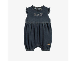 Dark blue one piece in light denim regular fit, newborn