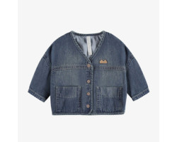 Lightweight denim jacket with long sleeves loose fit, newborn