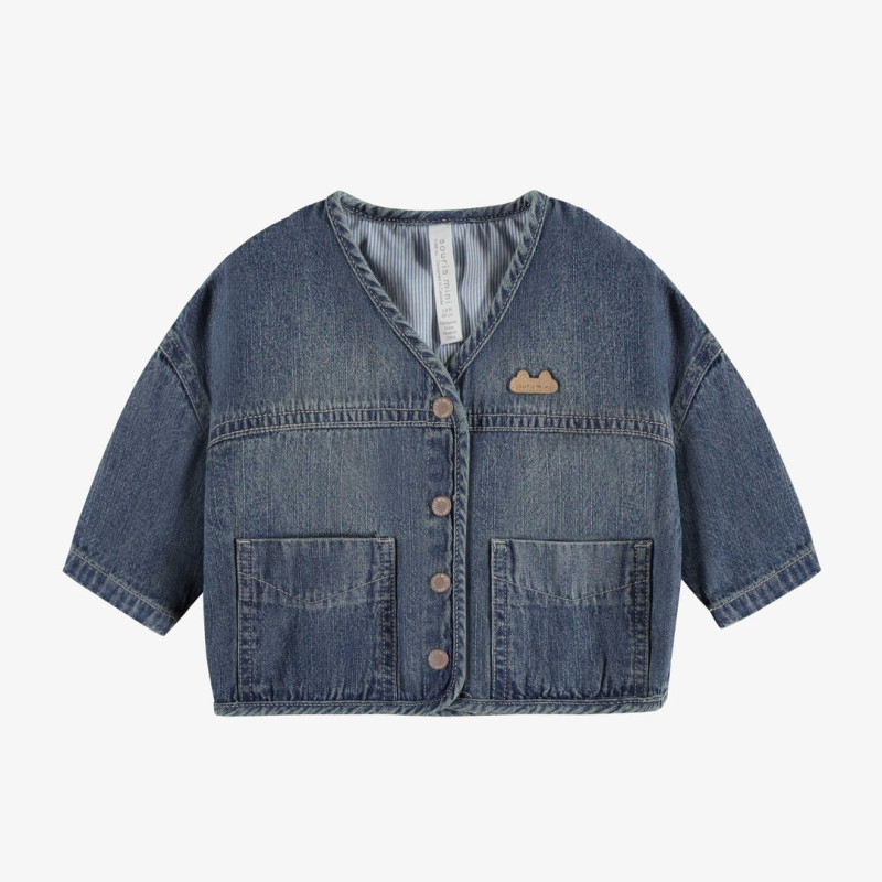 Lightweight denim jacket with long sleeves loose fit, newborn