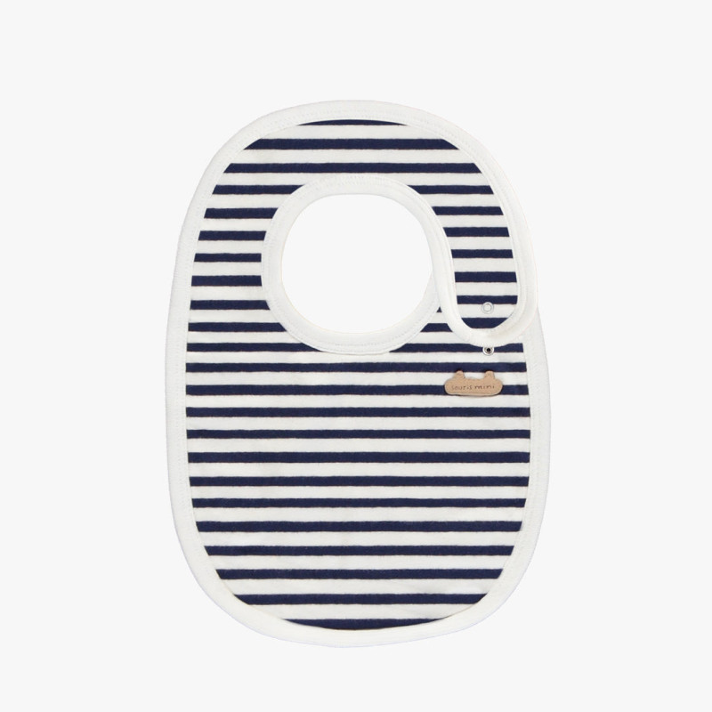 Light blue bib with sailboat print in French terry, newborn