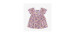 Purple flowery dress with short sleeves in viscose, baby