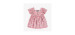 Pink flowery dress with short sleeves in viscose, baby