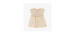 Cream short sleeves linen dress with crochet, baby