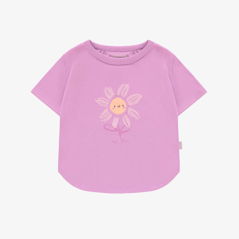 Purple short sleeves t-shirt, in jersey, baby