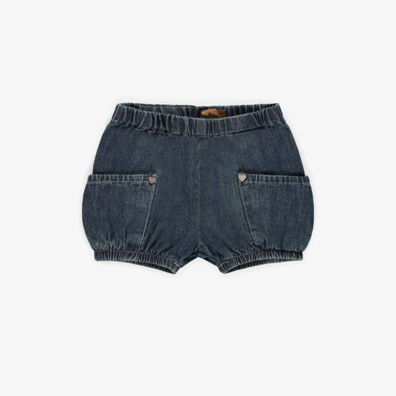 Relaxed fit short in light dark denim, baby