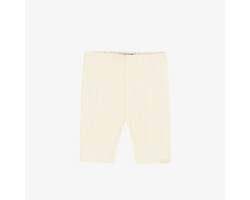 Cream ribbed knit short legging, baby