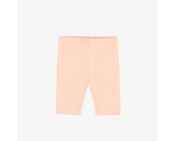 Peach ribbed knit short legging, baby