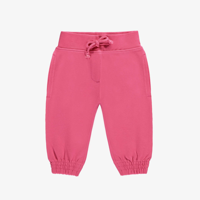 Relaxed pants jogger style pink in French terry, baby