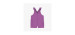 Short purple overall with ruffled straps in cotton, baby