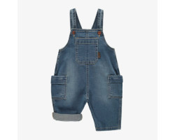 Long overall relaxed fit in light medium denim, baby