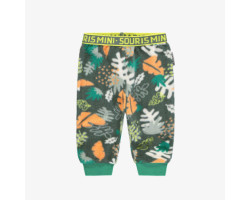 Green fleece pant with nature pattern, baby