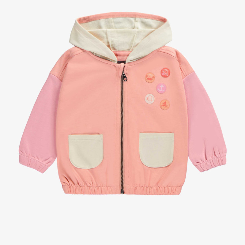 Pink long sleeves relaxed fit hoodie, baby