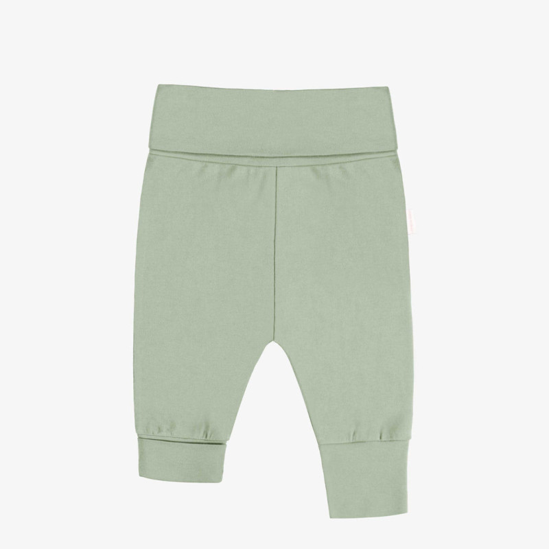 Unisex sage green stretch jersey evolutive pants, baby