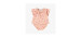 Two-piece peach pyjamas with strawberry and jam all over print in soft polyester, baby