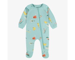 Blue one-piece pajama with...