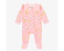 Pink one-piece pajama with...