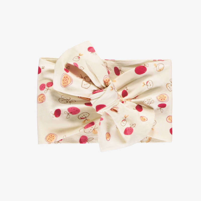 Cream headband to knot with berries print, child