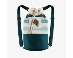 Beach bag with stripes in gradient of blue in cotton canvas, child