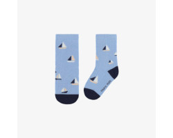 Light blue socks with a sailboat print, baby