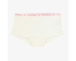 Plain cream boycut panties in jersey, child