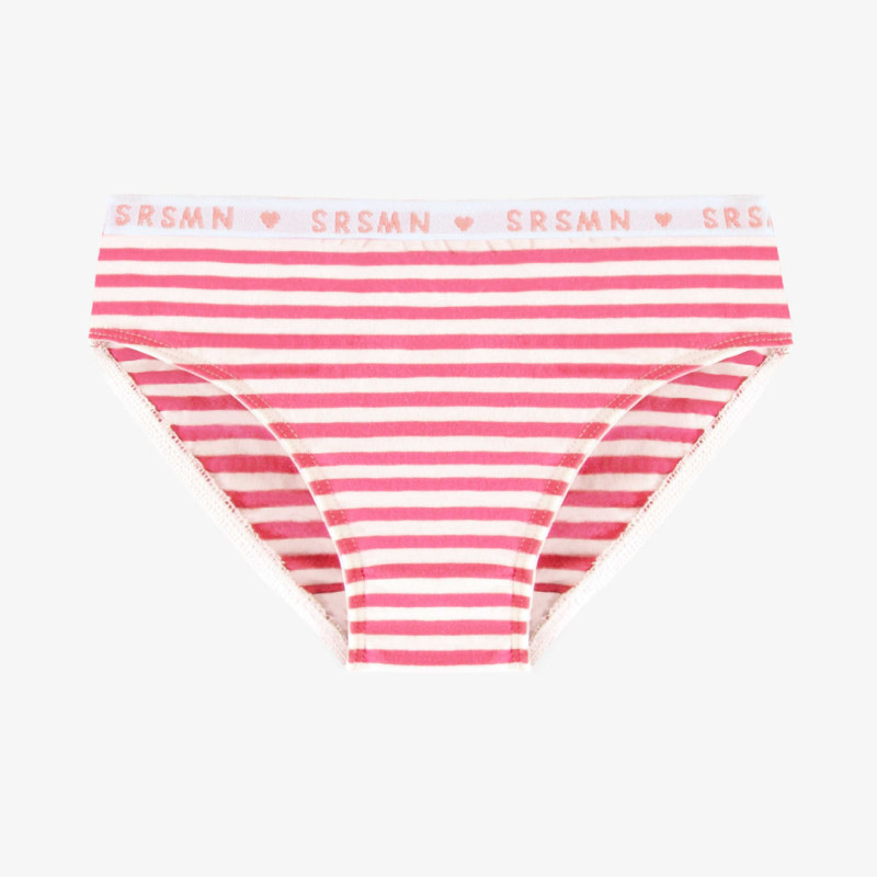 Fuchsia and white bikini panties with stripes in jersey, child