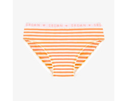 Tangerine and white bikini panties with stripes in jersey, child