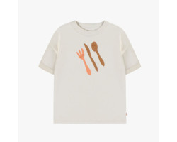 Ivory short-sleeved t-shirt in cotton, child