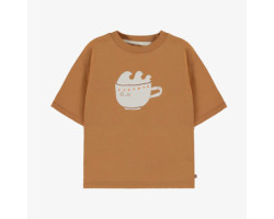 Caramel short-sleeved t-shirt in cotton, child