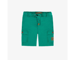 Regular fit green short in stretch twill, child