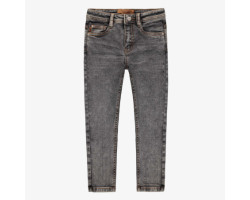 Slim fit pants in medium grey stretch denim, child