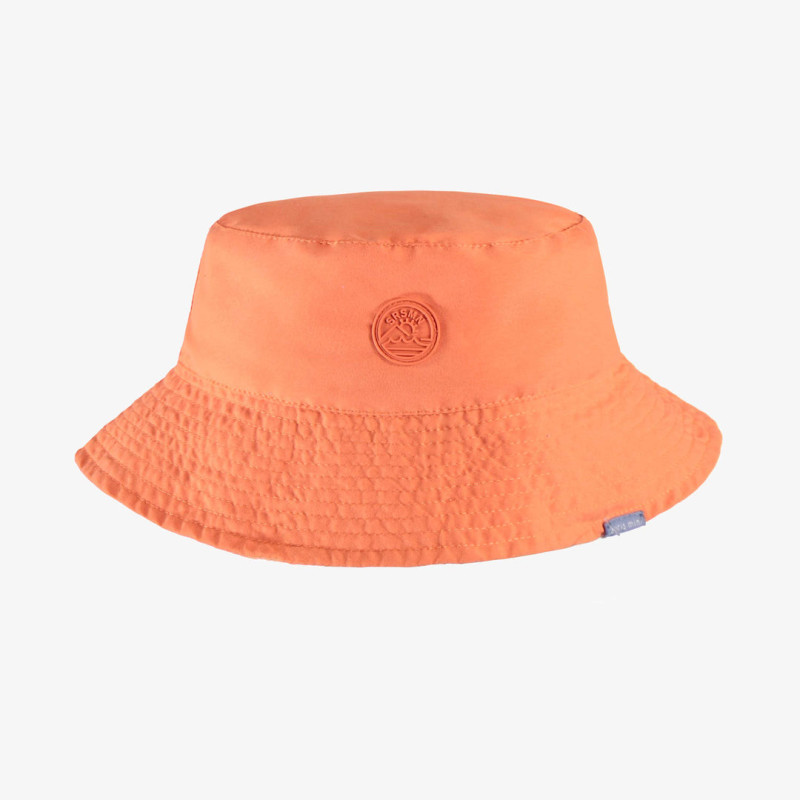 Reversible orange and striped sun hat, child