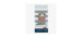 Blue beach towel with a dog illustration in terry, child