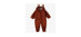 Rust one-piece with integrated feet in faux fur, newborn