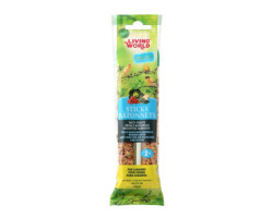 Bâtonnets pour serins, saveur de légumes, 60 g, paquet de 2 – Living World