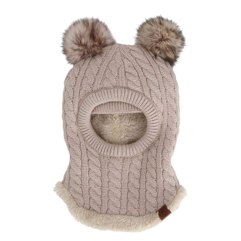 Balaclava Knit Pompom 9-24m