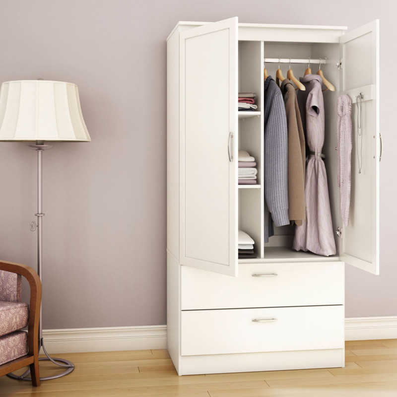 South Shore Armoire Penderie - Acapella Blanc Solide