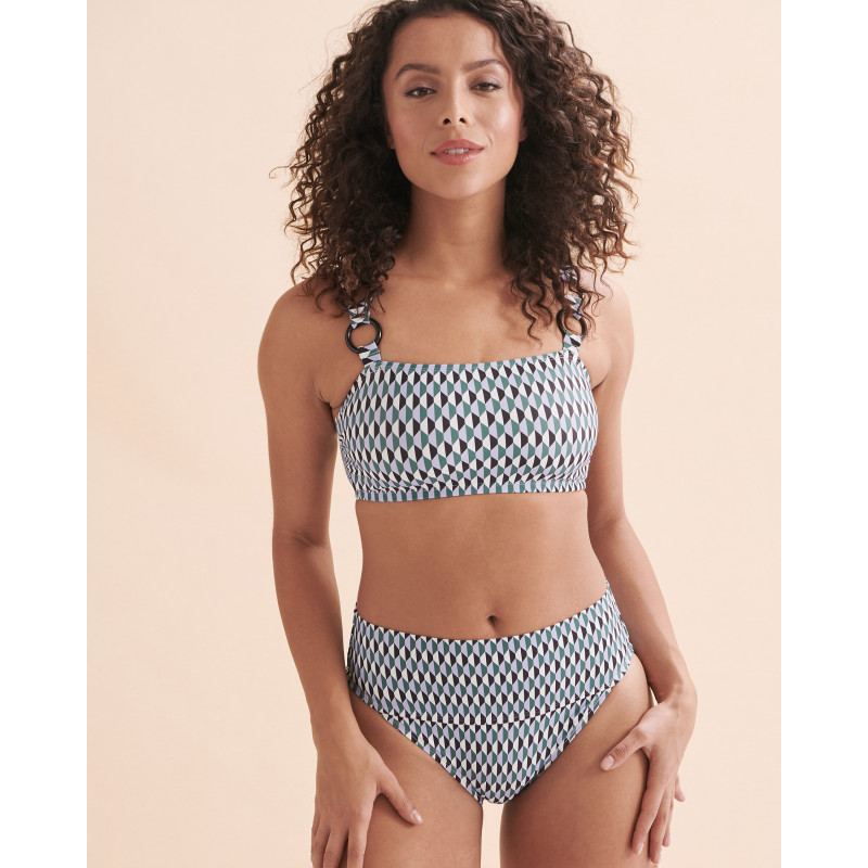 ANNE COLE Haut de bikini bandeau à anneaux Boardwalk Geo