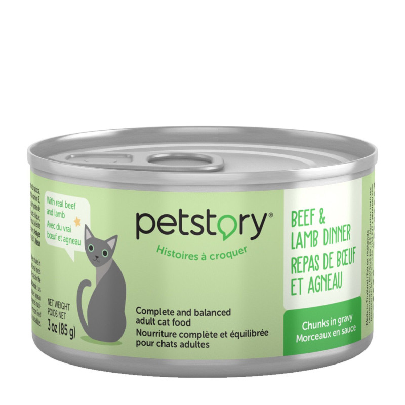 Petstory Nourriture humide pour chats, bœuf et ag…