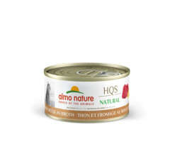 Tuna and cheese in broth for adult cats…