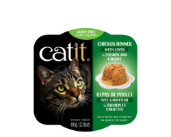 Meals for cats, chicken, salmon and carrot…