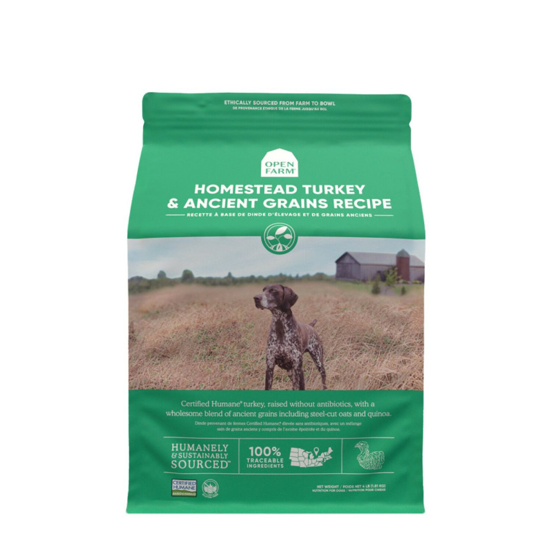 Farm-raised turkey and ancient grain formula…