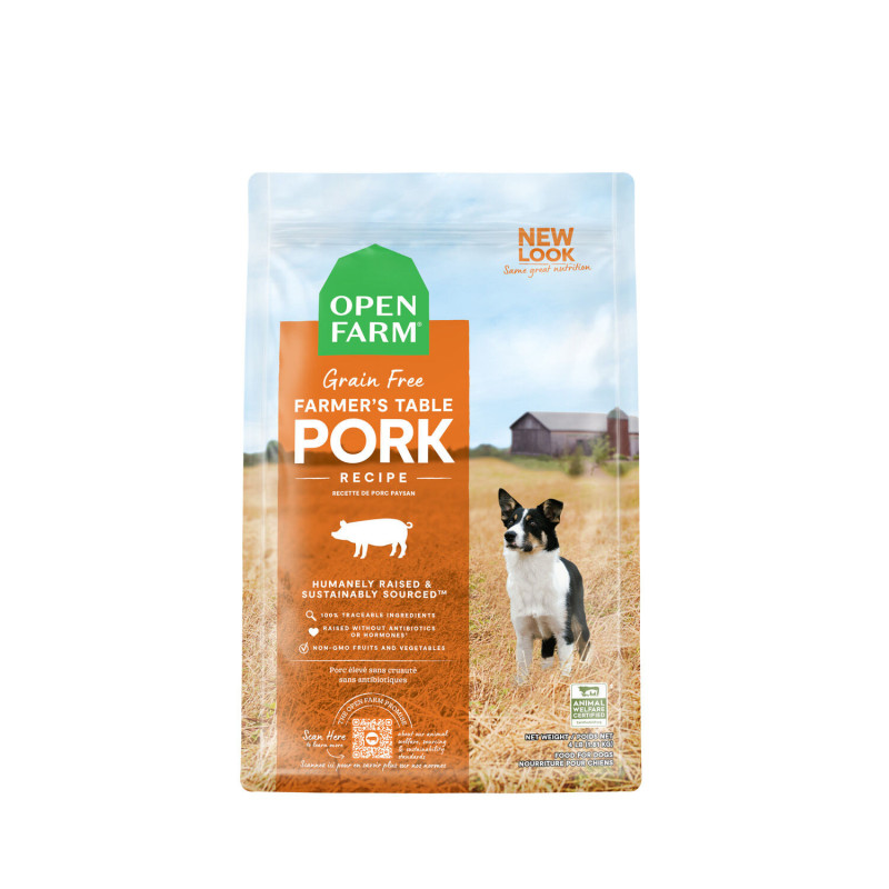 Grain-free dry food, pork and vegetables…